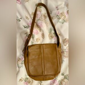 Vintage Coach Shoulder Bag Toffee Ergo Flap